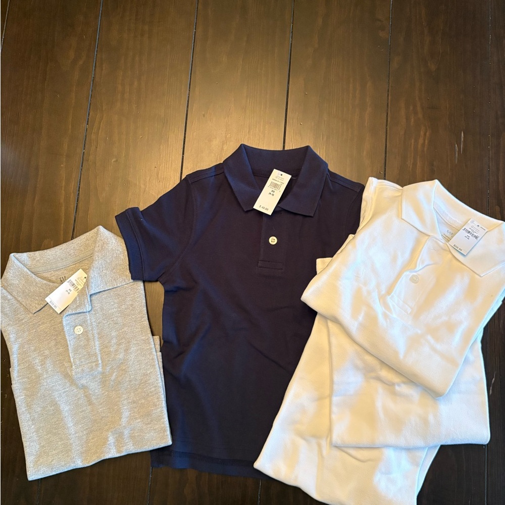 Kids Polo Shirt Set - Gray, Navy, and White XS